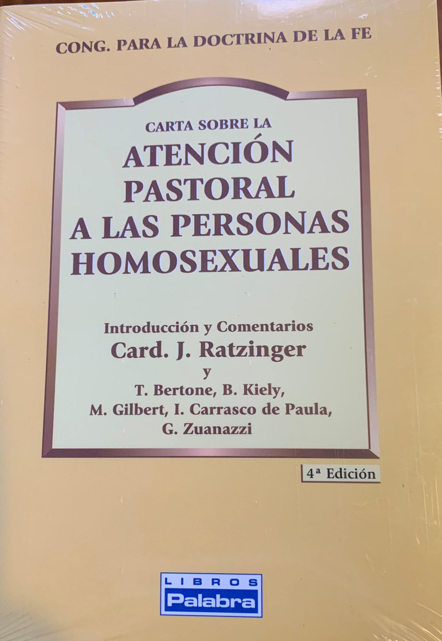 Carta Sobre la Atencion Pastoral a las Personas Homosexuales